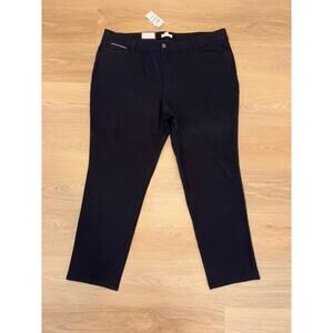 Charter Club black slim Leg cotton pants size 20W NWT (includes extra buttons)
